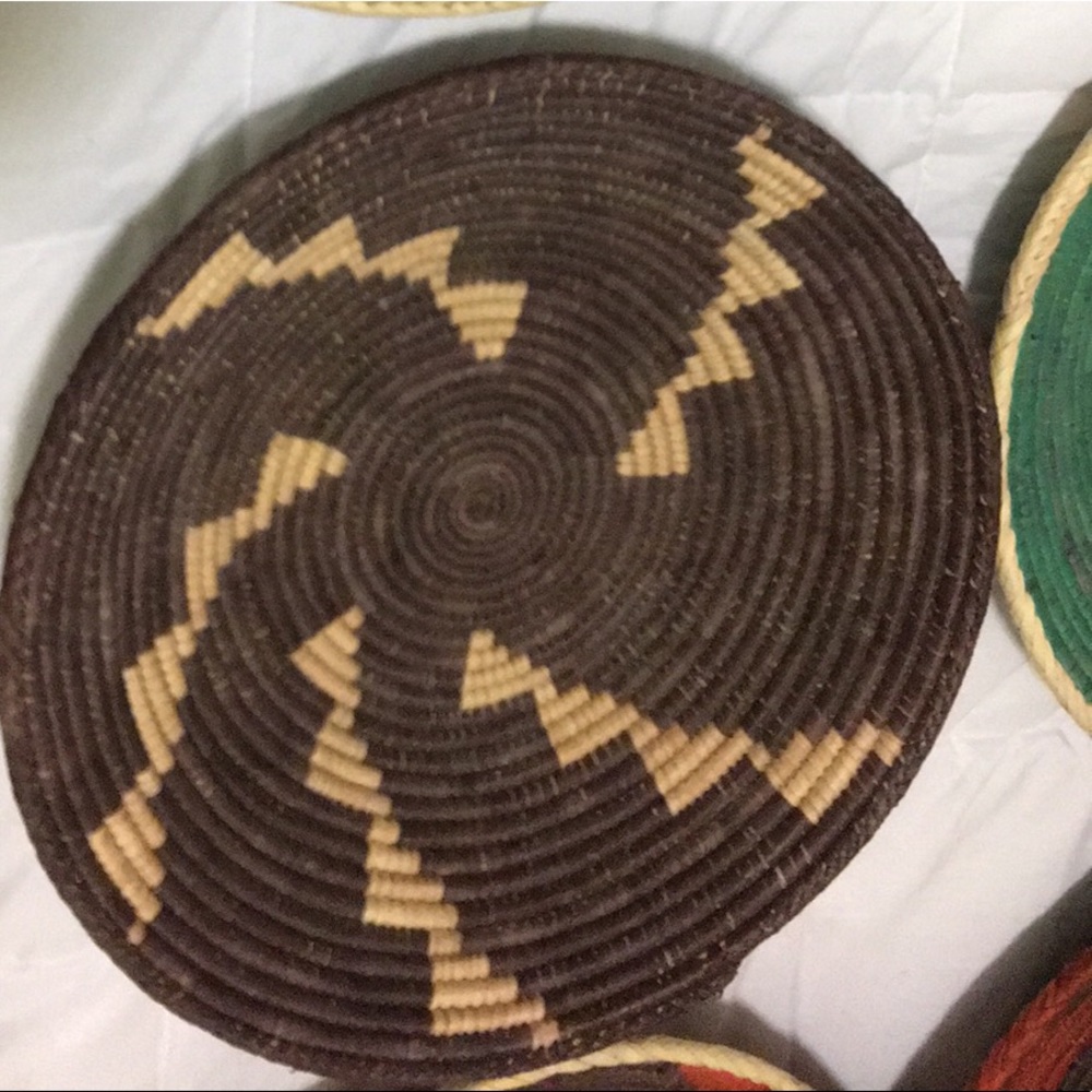 Southwest style boho basket coil woven wall decor